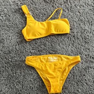 Yellow asymmetrical swimsuit